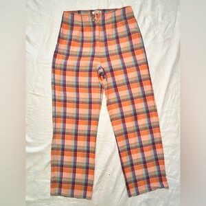 Billabong Linen Pink Plaid Pants
